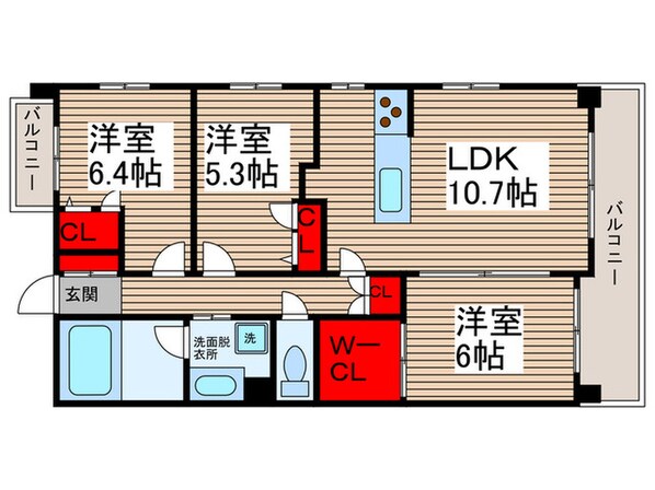 ﾍﾟﾙﾙ松戸ﾊﾟ-ｸｱｳﾞｪﾆｭ-(404)の物件間取画像